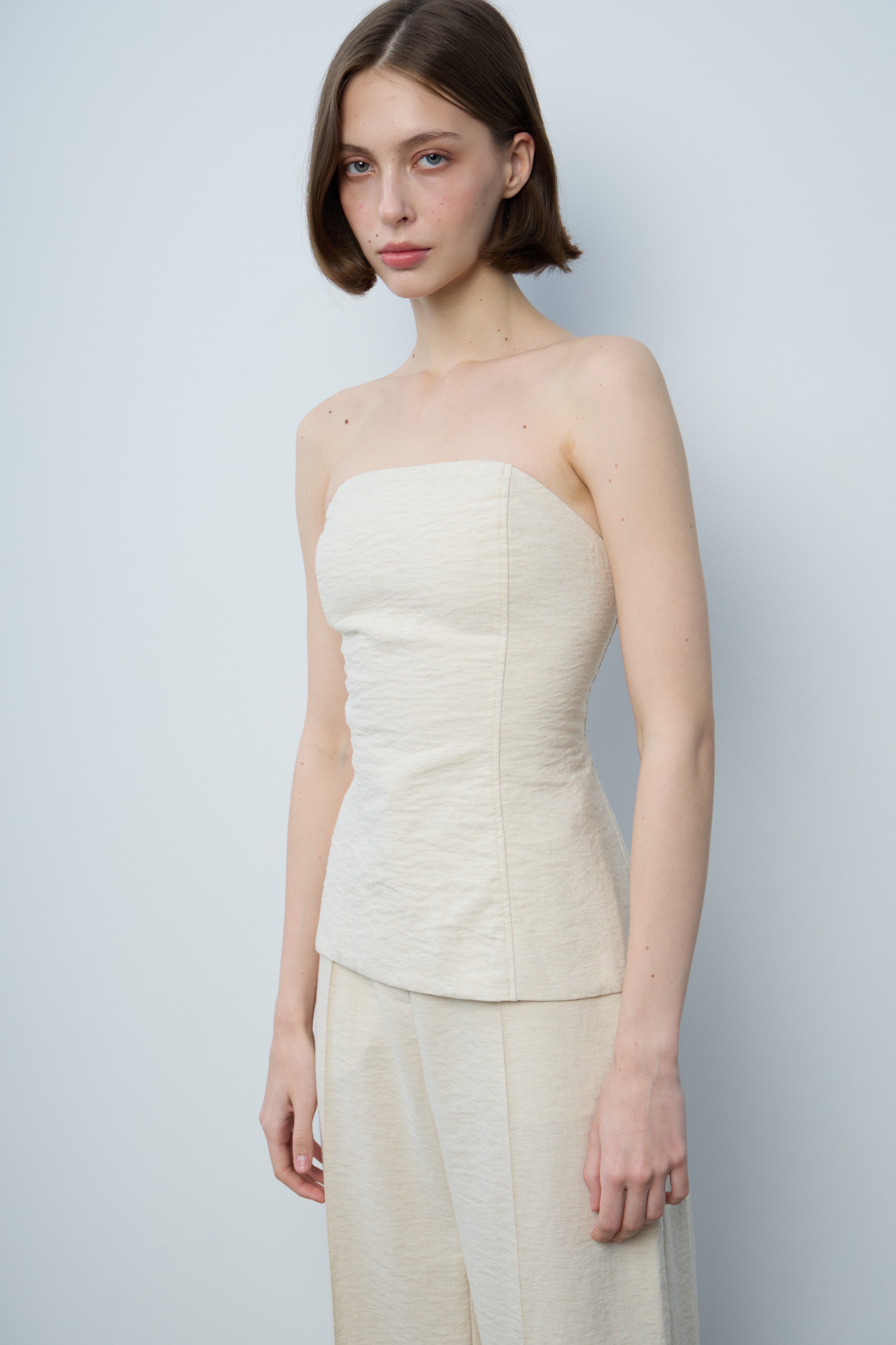 Корсетний топ льон