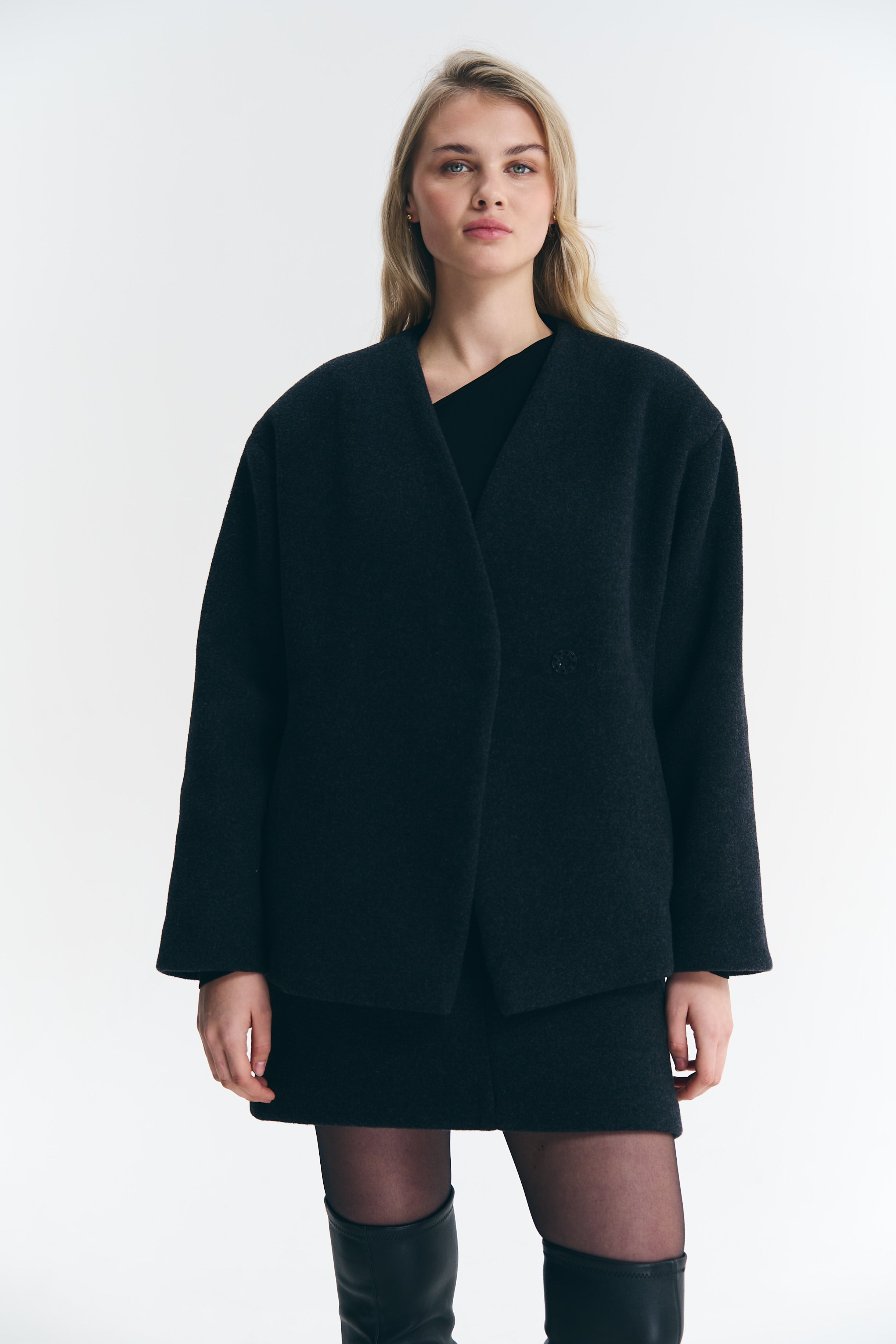 Спідниця та пальто з вовни і кашеміру