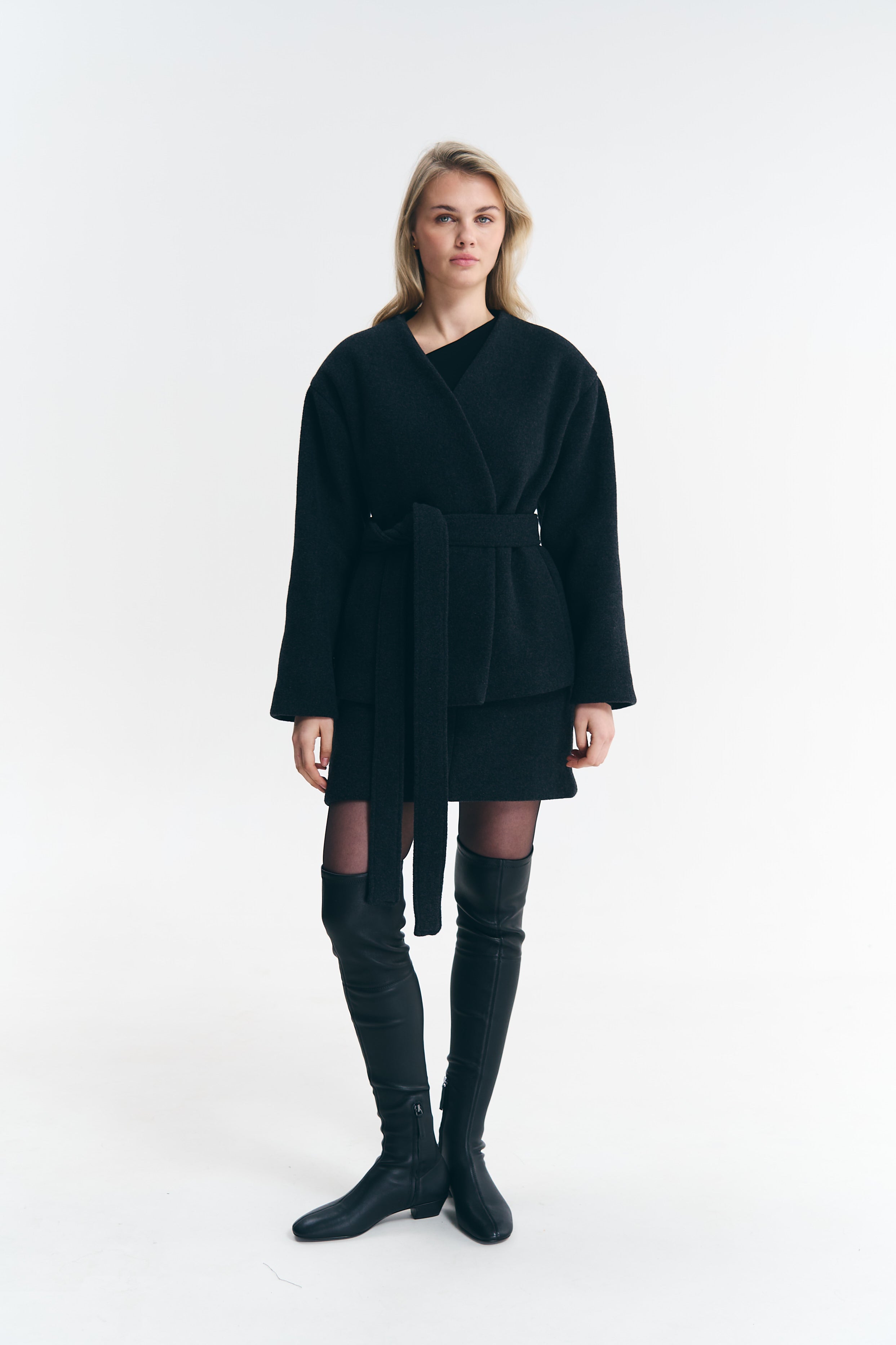 Спідниця та пальто з вовни і кашеміру