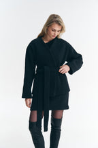 Укорочене пальто з вовни та кашеміру