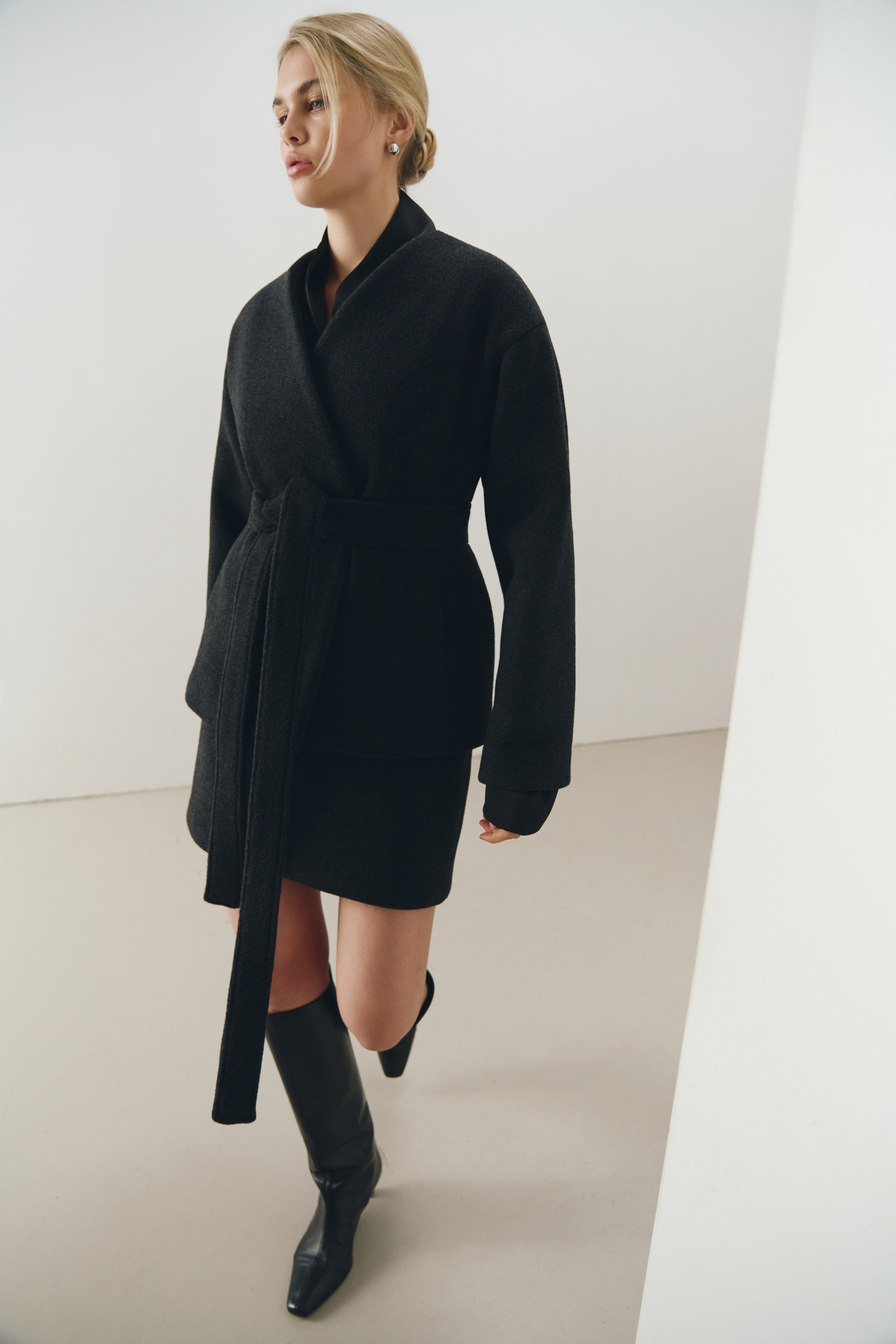 Спідниця та пальто з вовни і кашеміру