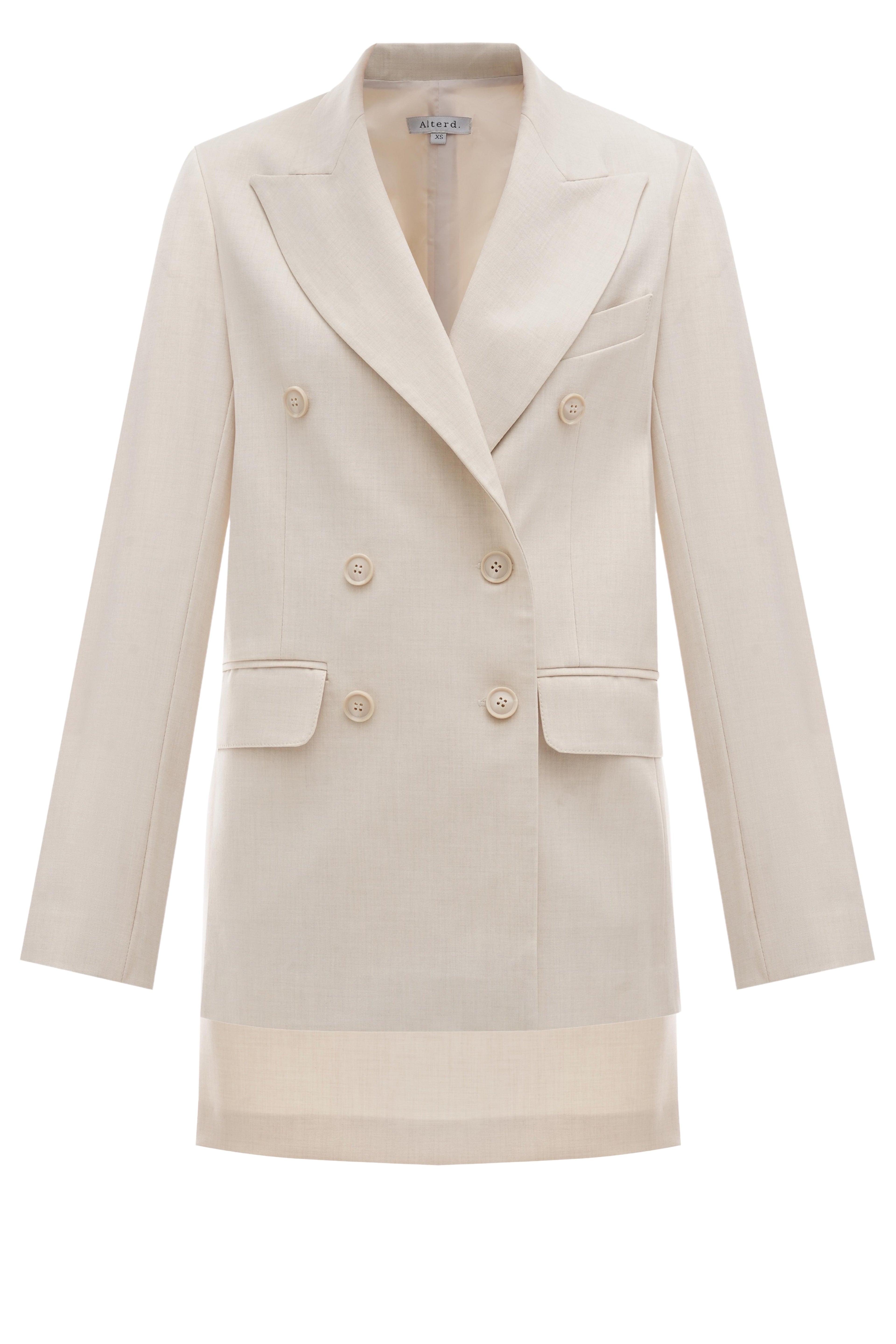 Молочний костюм з спідницею