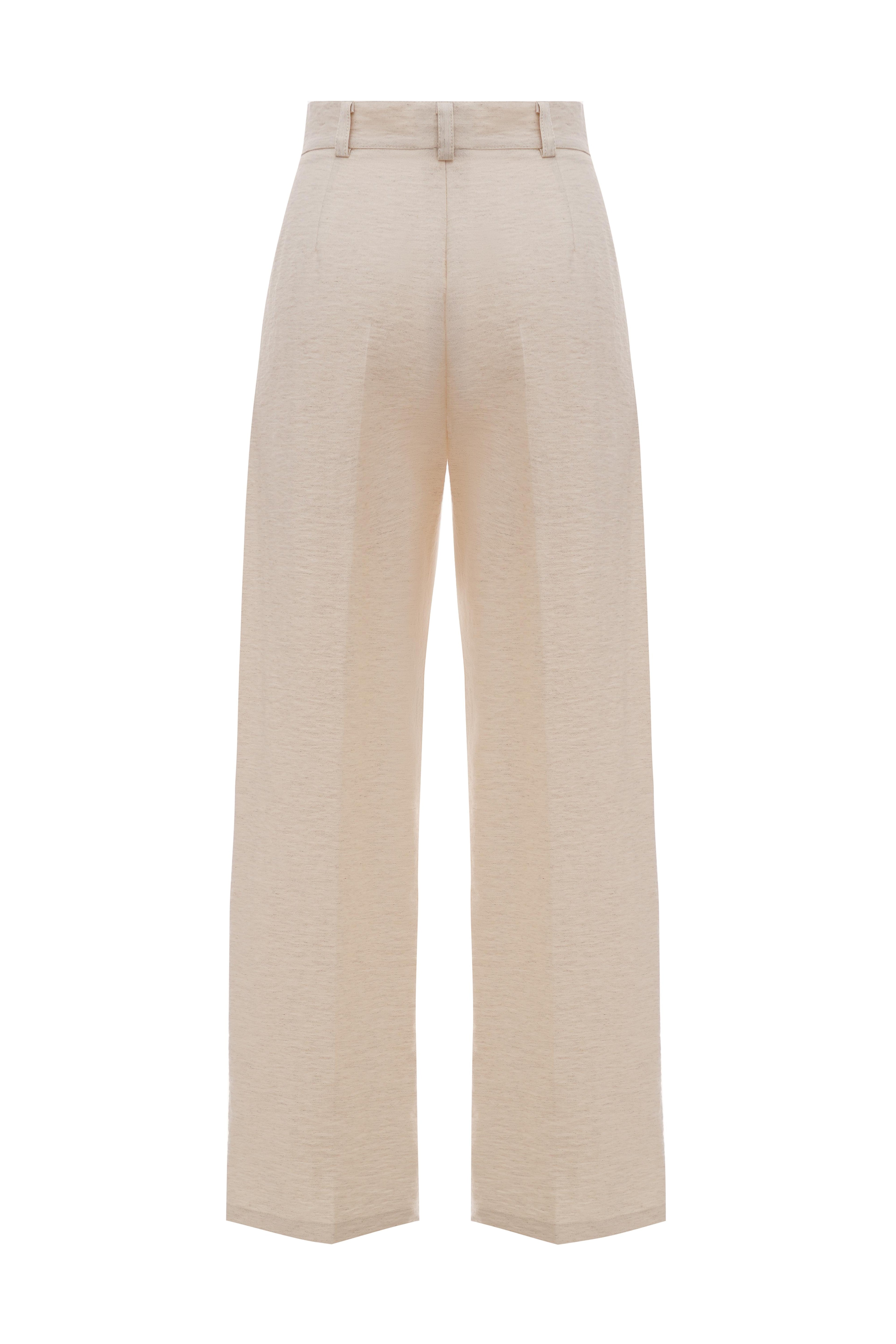 Класичні брюки зі щільного льону