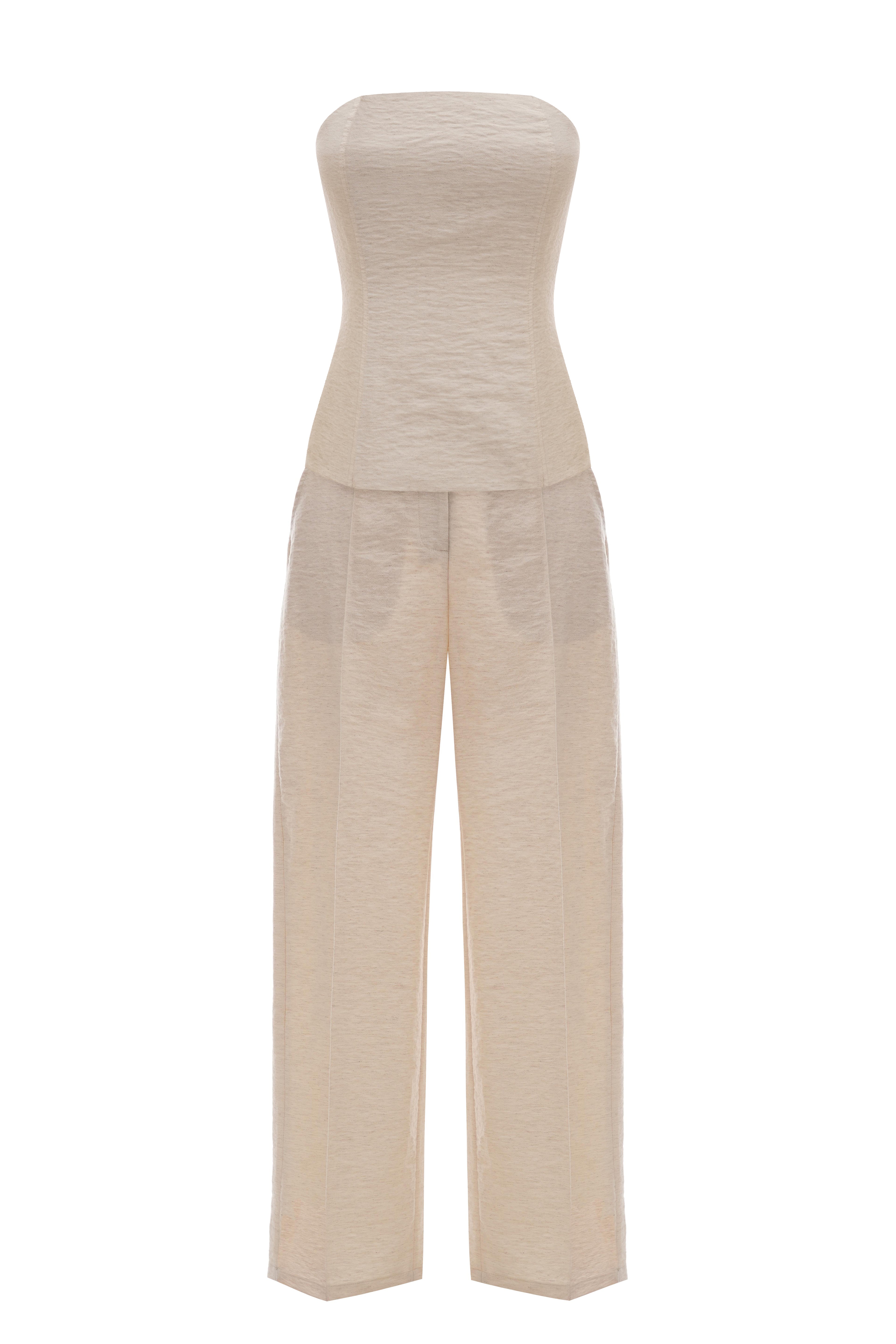 Комплект з льону з корсетом