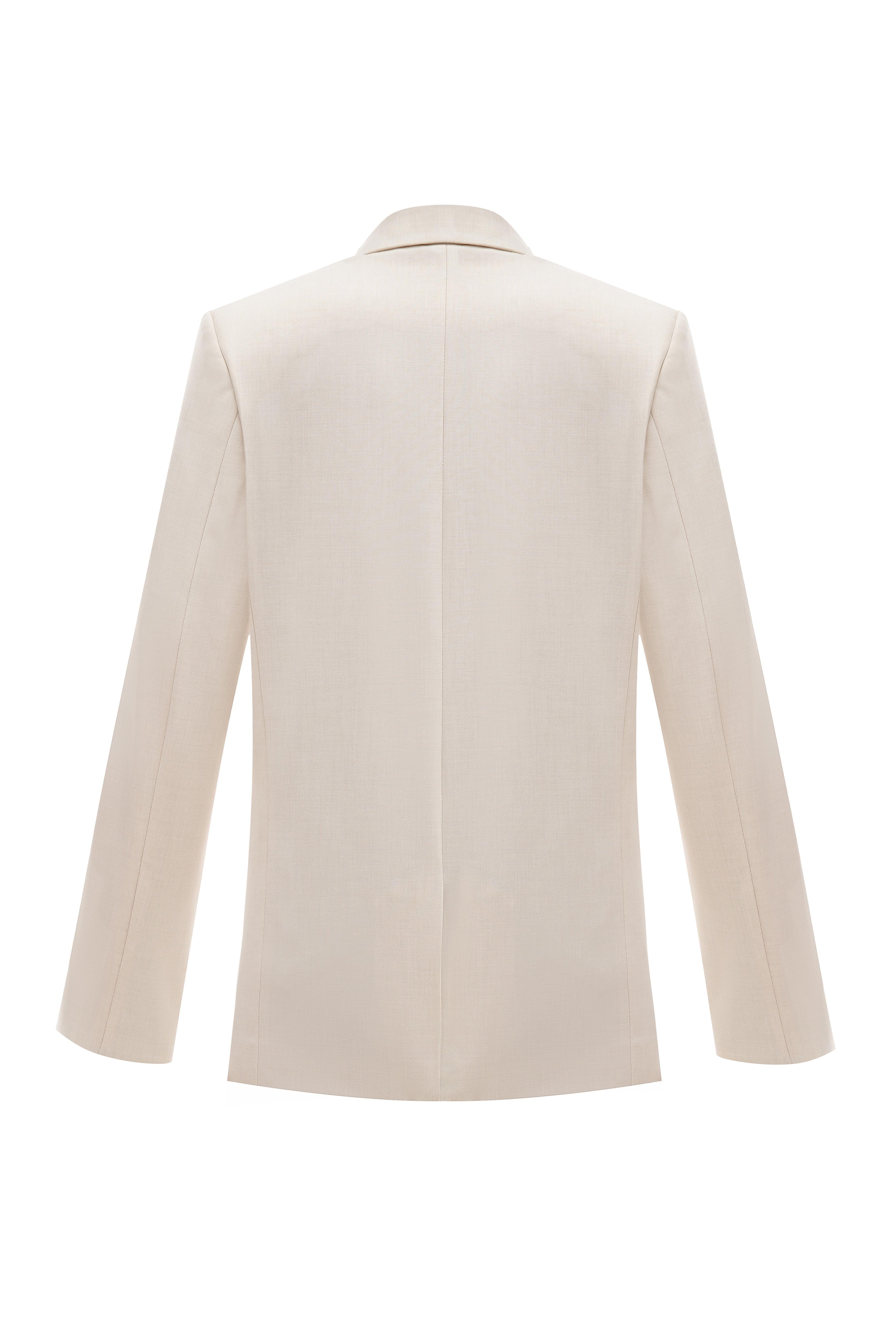 Молочний жакет двубортний