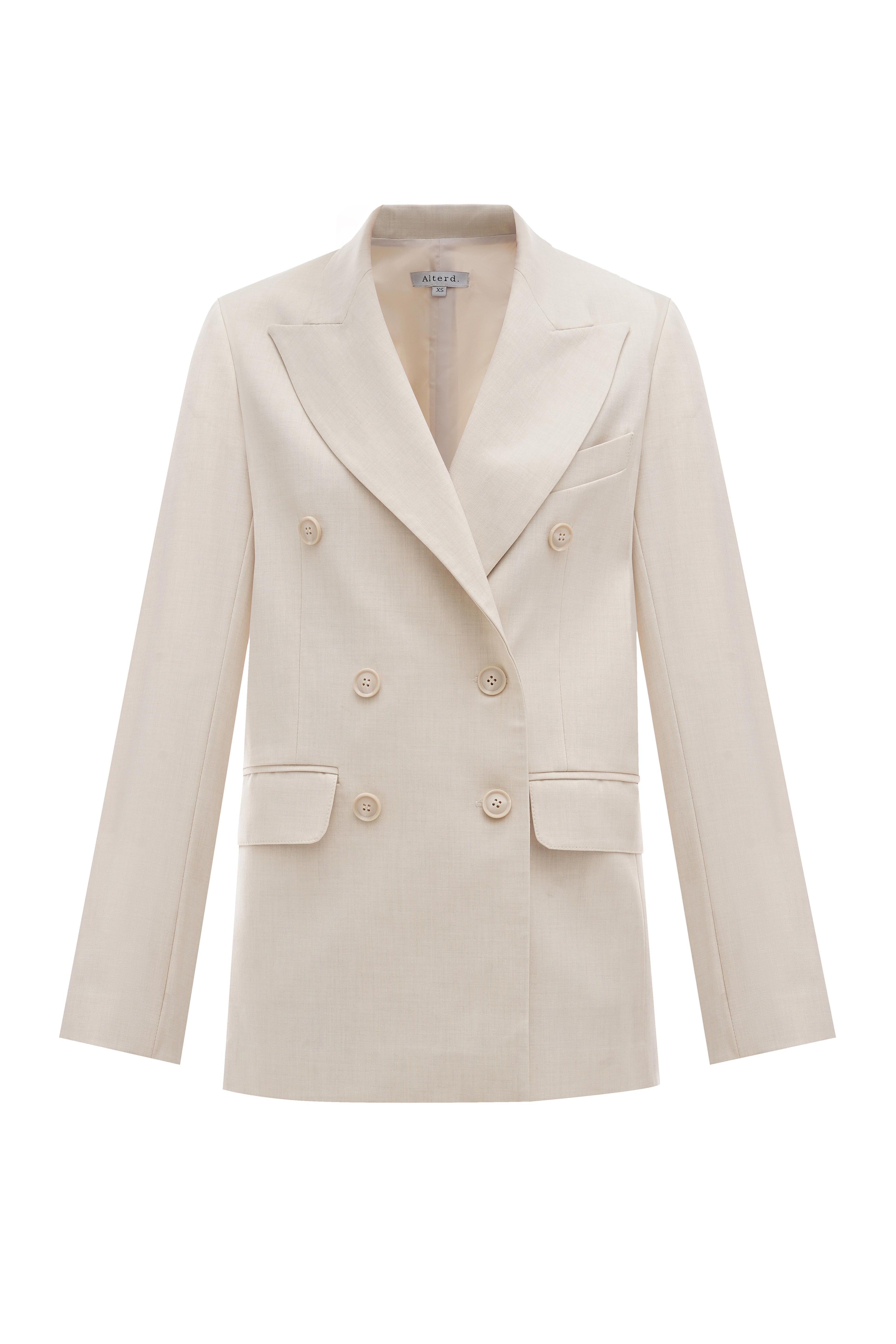 Молочний жакет двубортний