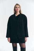 Укорочене пальто з вовни та кашеміру